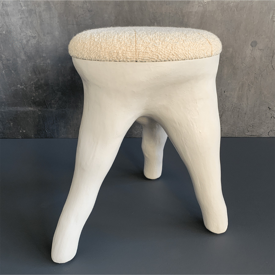 Kavrn Stool – White Concrete #2