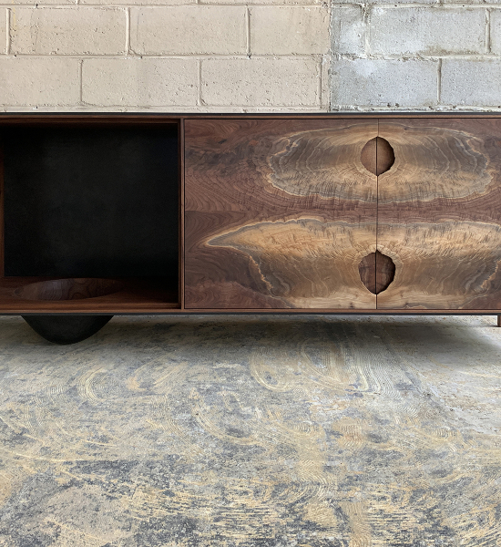 OUTSIDE IN Credenza with Wooden Legs – 73″ by Patrick Weder