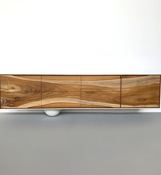 OUTSIDE IN Credenza in White – Wall Mounted 84″ by Patrick Weder