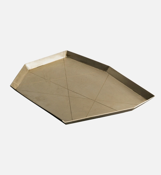 Geometric Brass Tray by J Liston Design