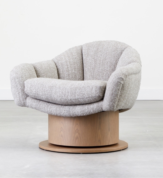 Turn Around Swivel Club Chair-Channel Tufted by COUP STUDIO