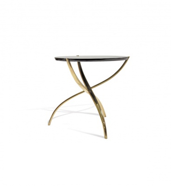 Croise Drink Table – Goatskin/Brass by Scala Luxury