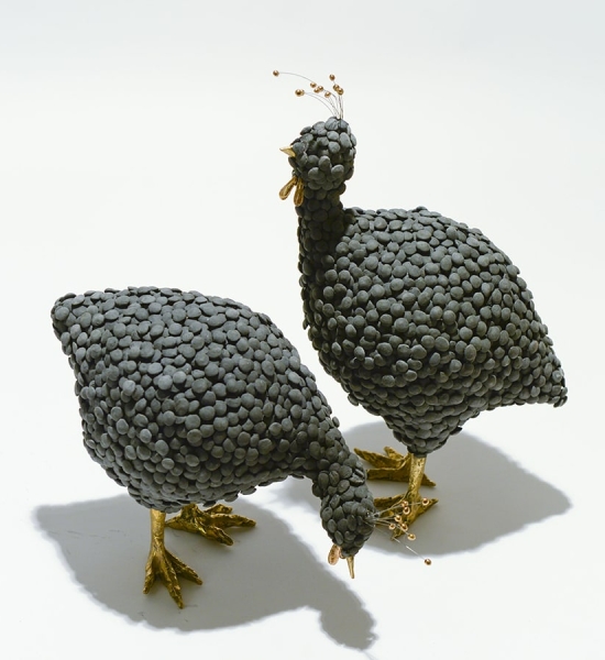 A Pair of Guini Fowl by Kalliopi Lydaki