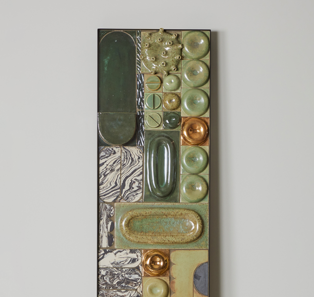 Framed Tiled Artwork – in Green by Linda Fahey