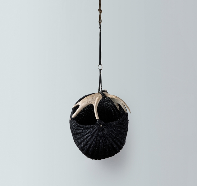 Hanging Shed Moose Antler Basket by Dax Savage