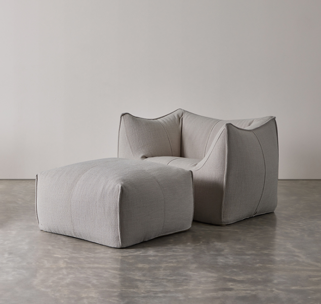 Le Bambole Lounge Chair and Ottoman by Mario Bellini