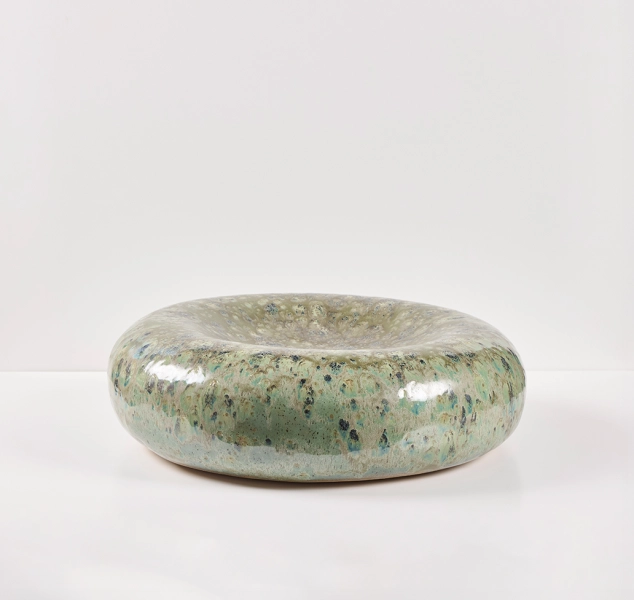 Low Bowl in Speckled Celadon by Linda Fahey