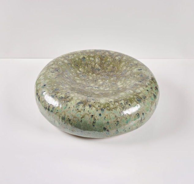 Low Bowl in Speckled Celadon by Linda Fahey