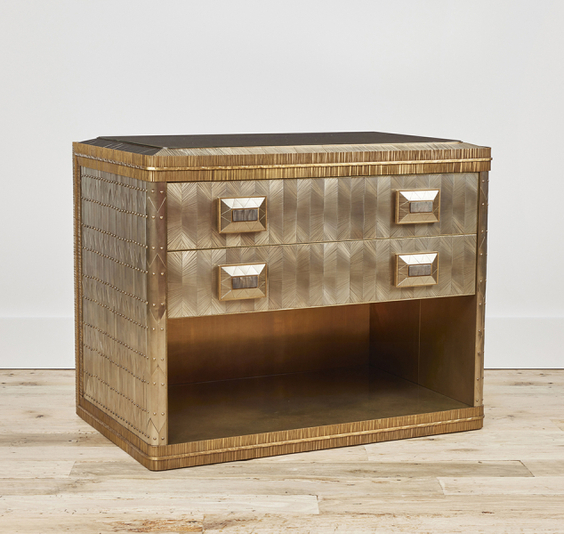 Brass Mosaic Chest by Damian Jones