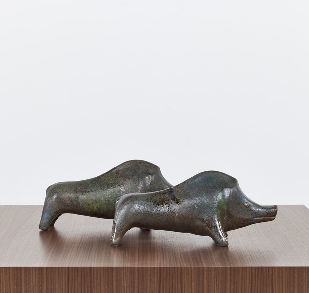 Pair of Boar Sculptures by Aldo Londi for Bitossi