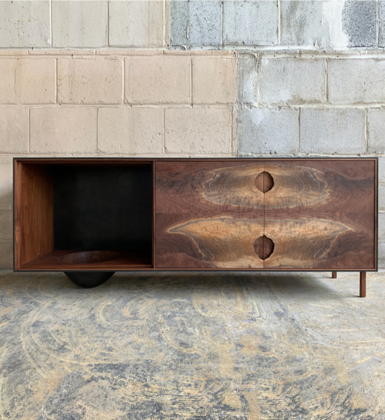 OUTSIDE IN Credenza with Wooden Legs – 73″ by Patrick Weder