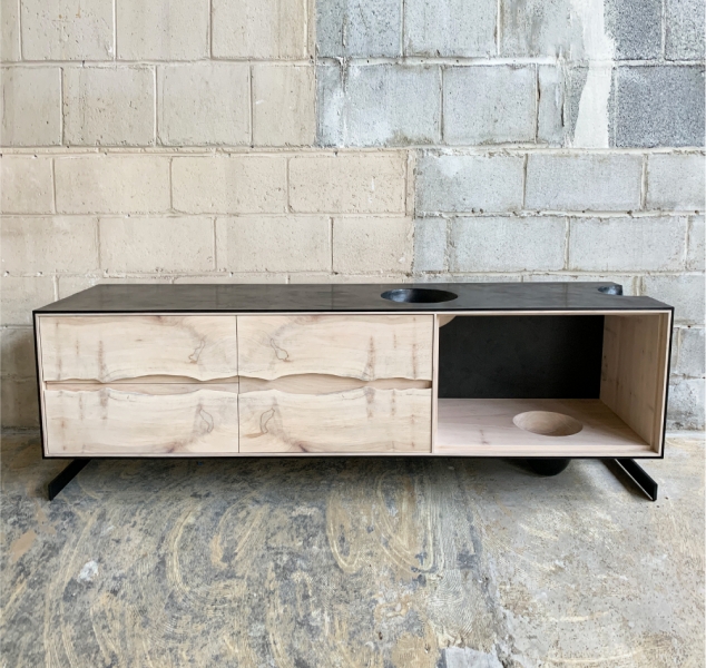 OUTSIDE IN Credenza with Metal Legs – 76″ by Patrick Weder