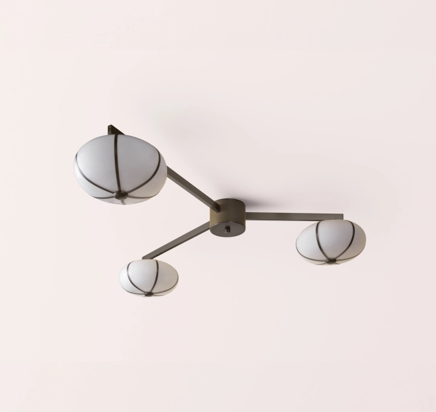 Rib Chandelier 3 Flush Mount by konekt