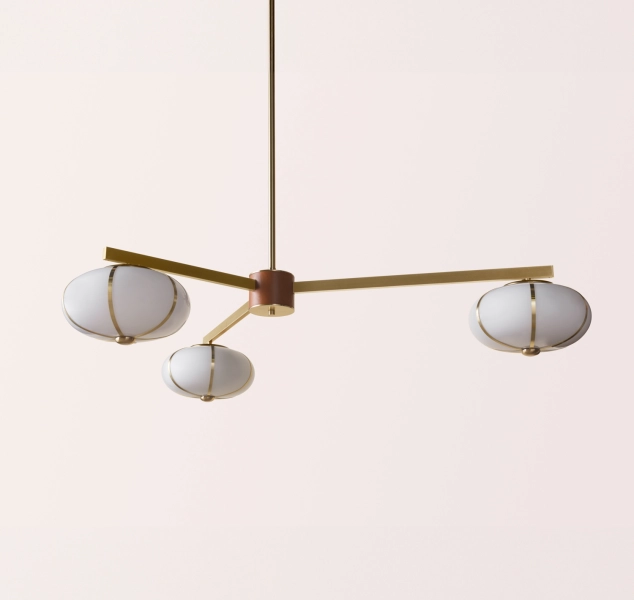 Rib Chandelier 3 Suspension by konekt