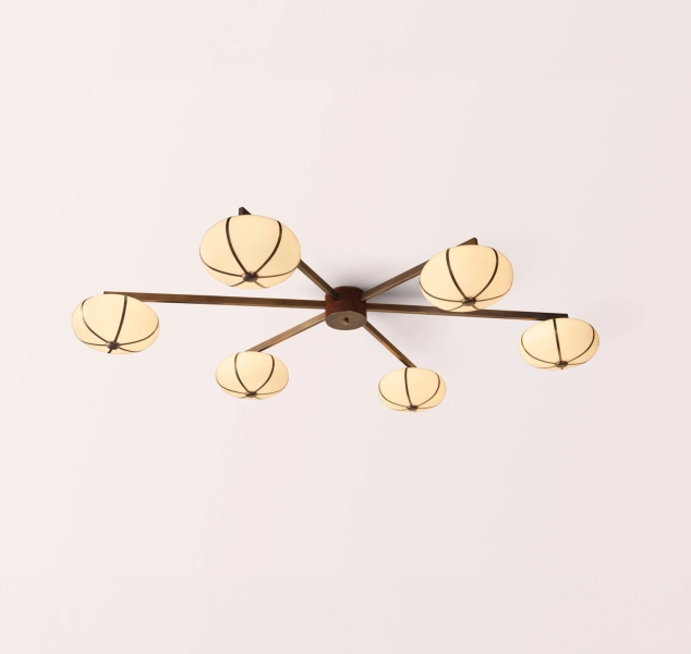 Rib Chandelier 6 Flush Mount by konekt
