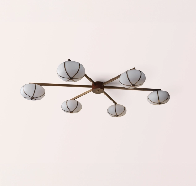 Rib Chandelier 6 Flush Mount by konekt
