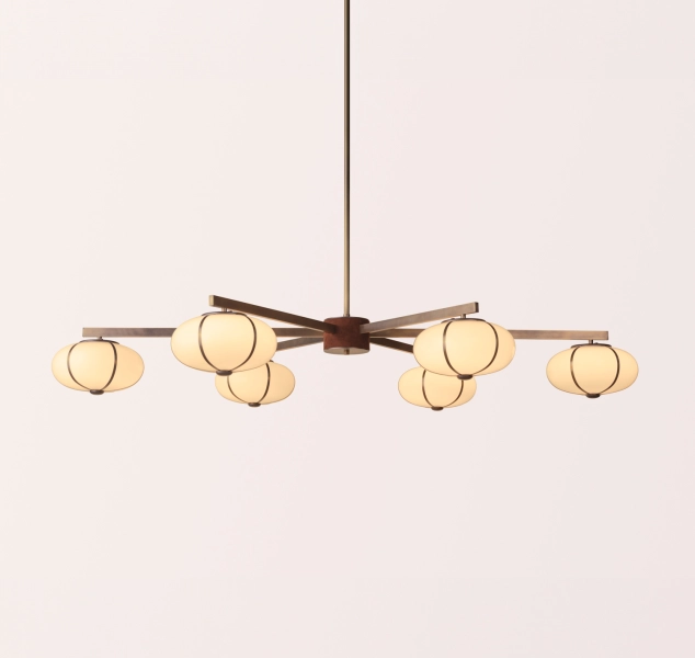 Rib Chandelier 6 Suspension by konekt