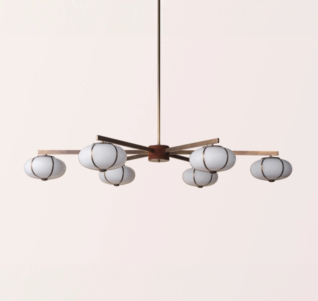 Rib Chandelier 6 Suspension by konekt