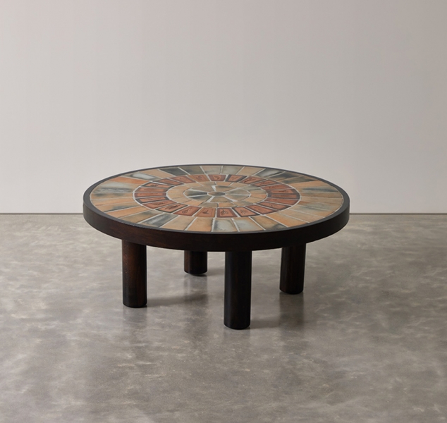 Roger Capron Low Round Cocktail Table No.1