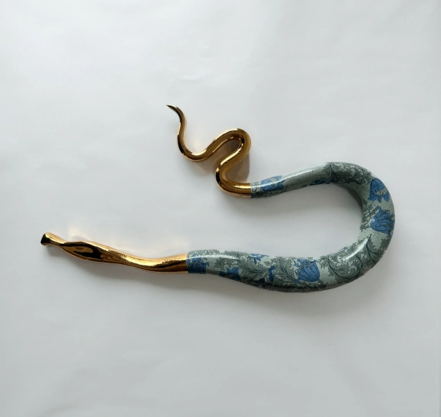 Serpentine in Blue Botanical #2 by Linda Fahey