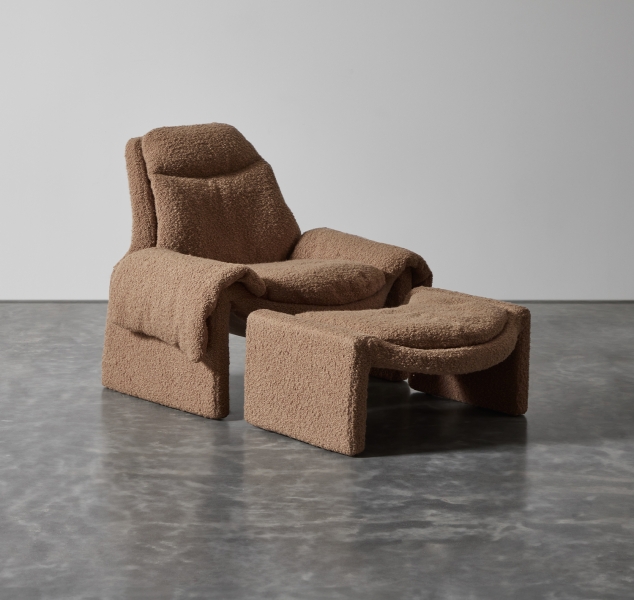 Proposals P60 Lounge Chair and Ottoman by Vittorio Introini for Saporiti
