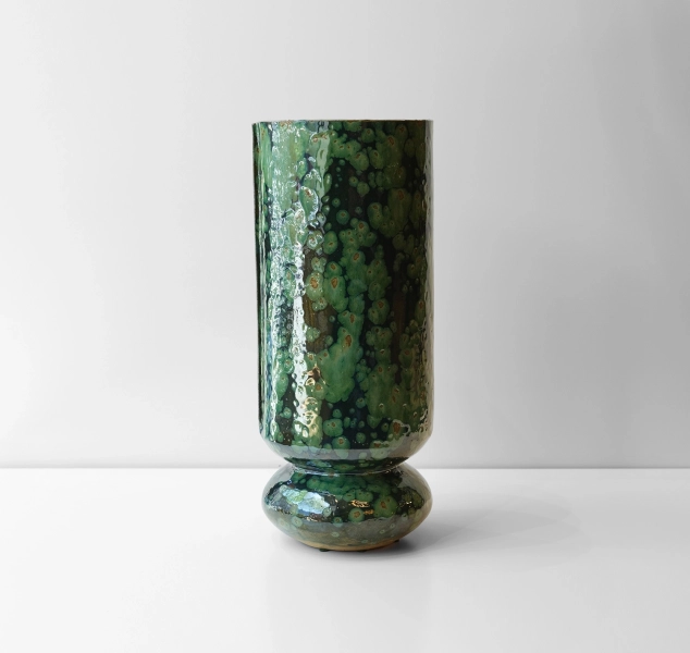 Tall Boule in Moss Agate #1 by Linda Fahey