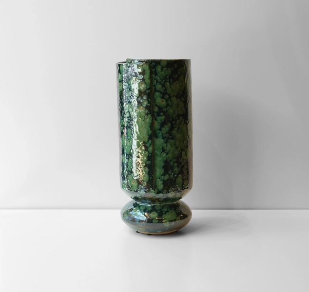 Tall Boule in Moss Agate #2 by Linda Fahey