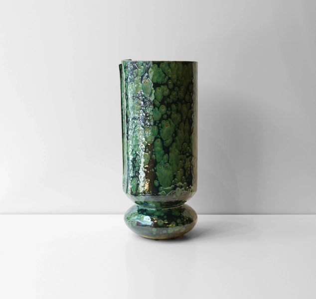 Tall Boule in Moss Agate #2 by Linda Fahey