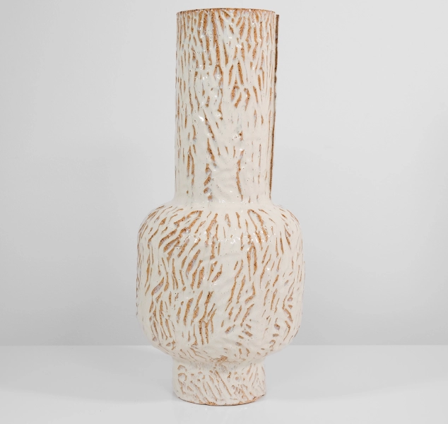 Tall Boule in Textured Cream White by Linda Fahey