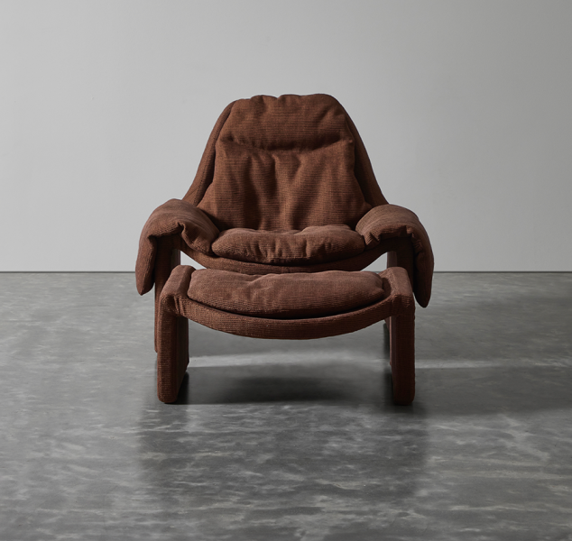Proposals P60 Lounge Chair and Ottoman by Vittorio Introini for Saporiti