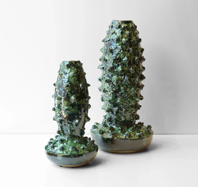 Vessel II in Moss Agate by Linda Fahey