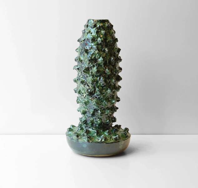 Vessel I in Moss Agate by Linda Fahey