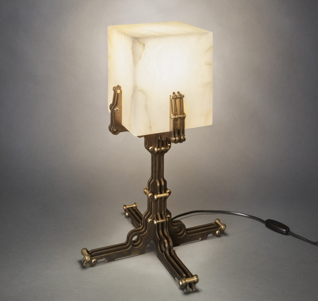 Lampe Laiton Carrée – Patinated Brass by Erwan Boulloud