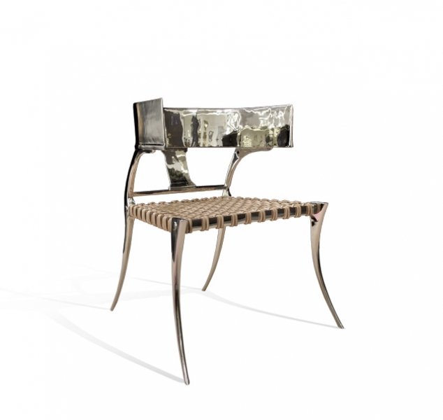 Low Back Nickel Klismos Chair by Scala Luxury