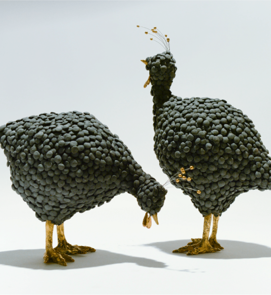 A Pair of Guini Fowl by Kalliopi Lydaki